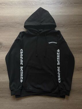 Chrome Hearts Black Pullover Hoodie with White design